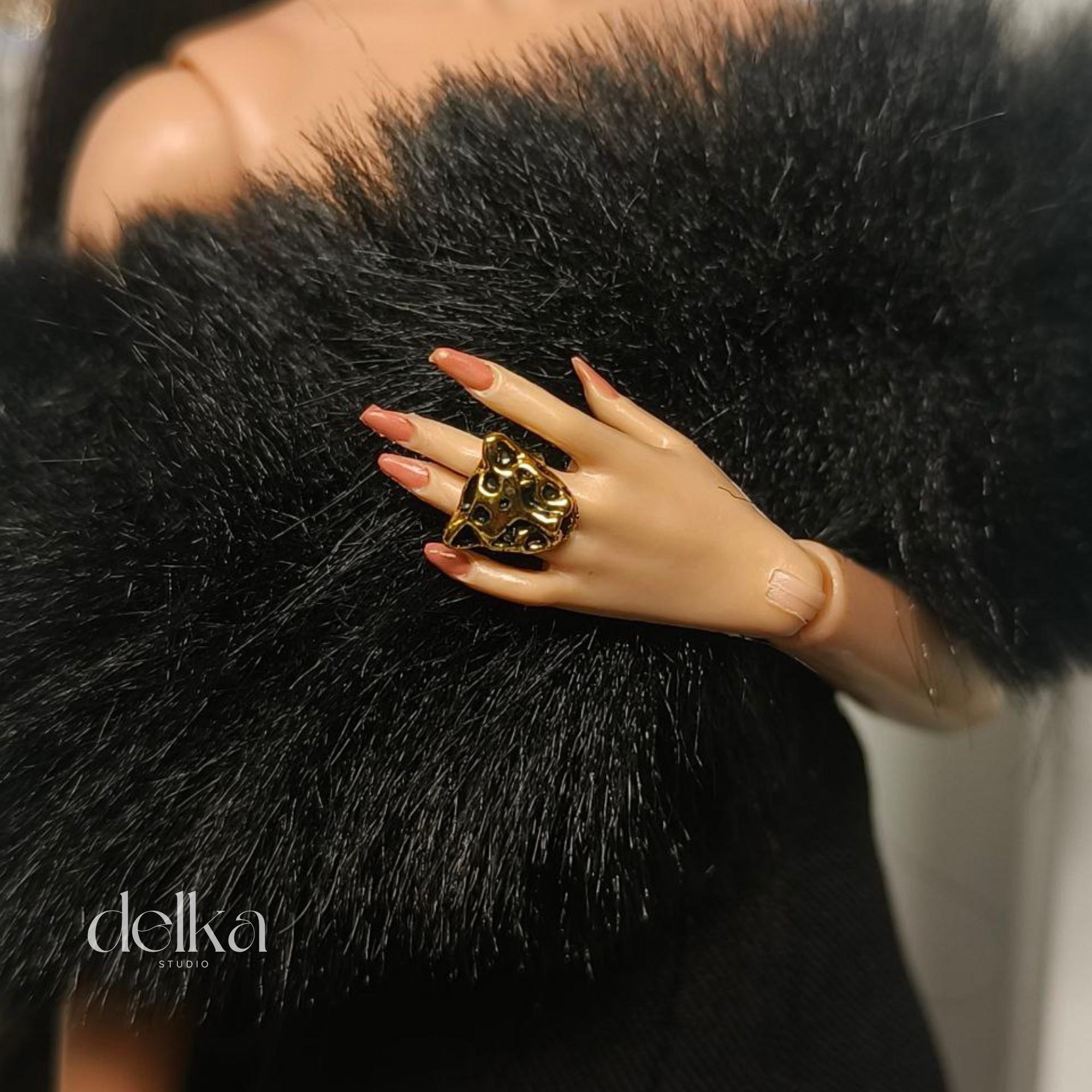 Two-Finger Ring for Fashion Royalty Dolls, 1:6 Scale Handmade Ring