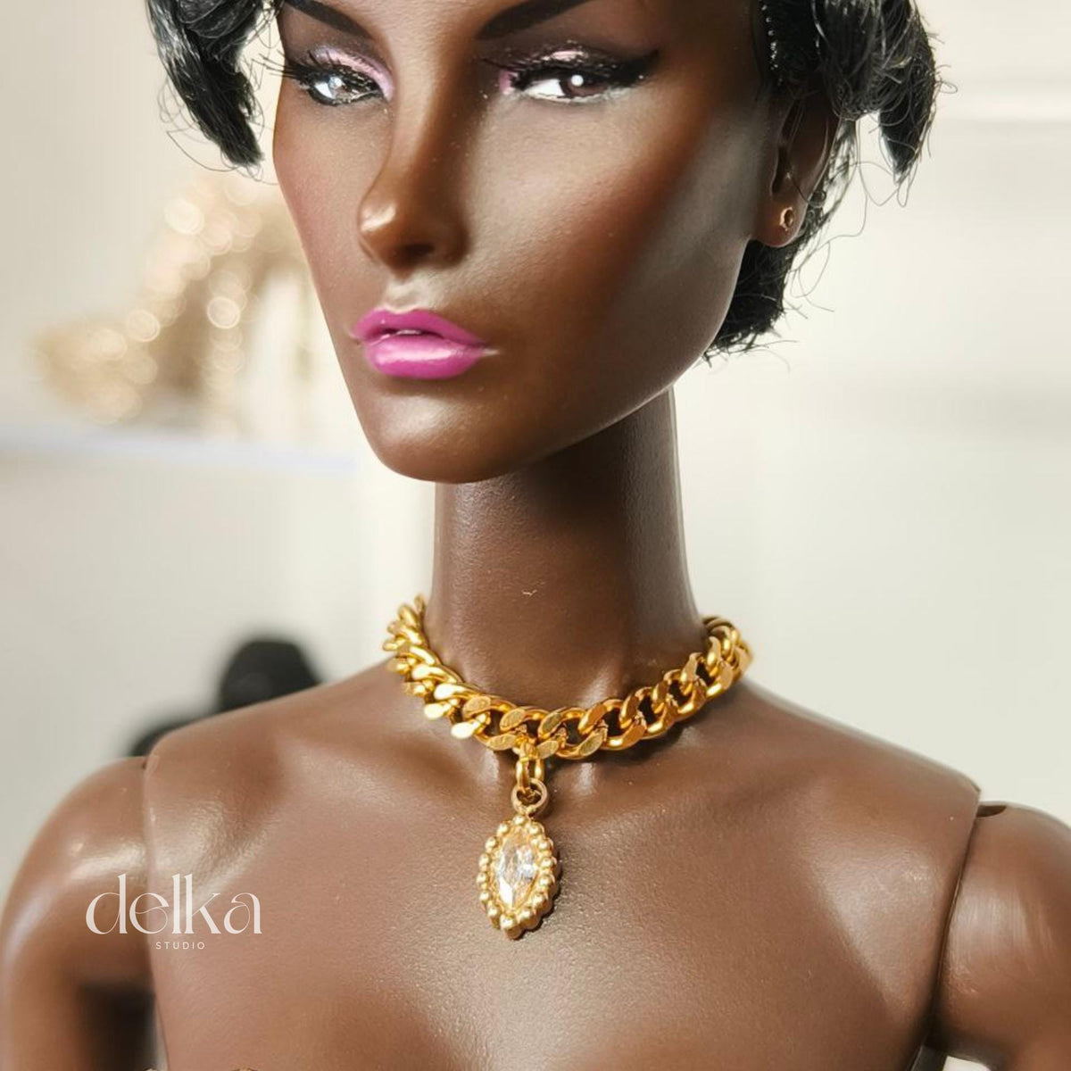 Fashion Doll Rhinestone Necklace, 12-inch Doll Jewelry