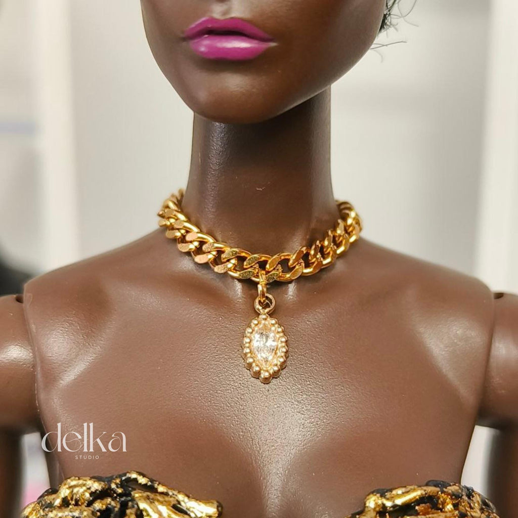 Fashion Doll Rhinestone Necklace, 12-inch Doll Jewelry