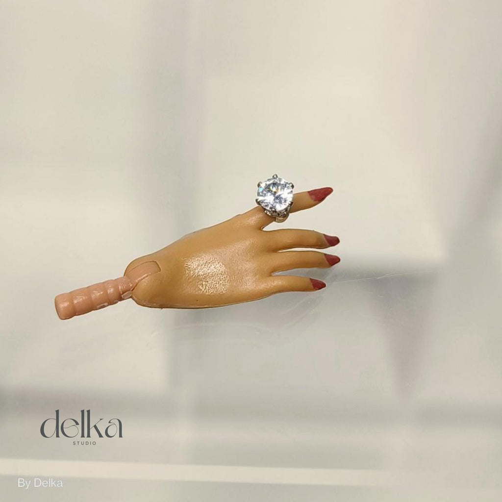 Miniature Gemstone Ring for Fashion Royalty Dolls, 1/6 Scale