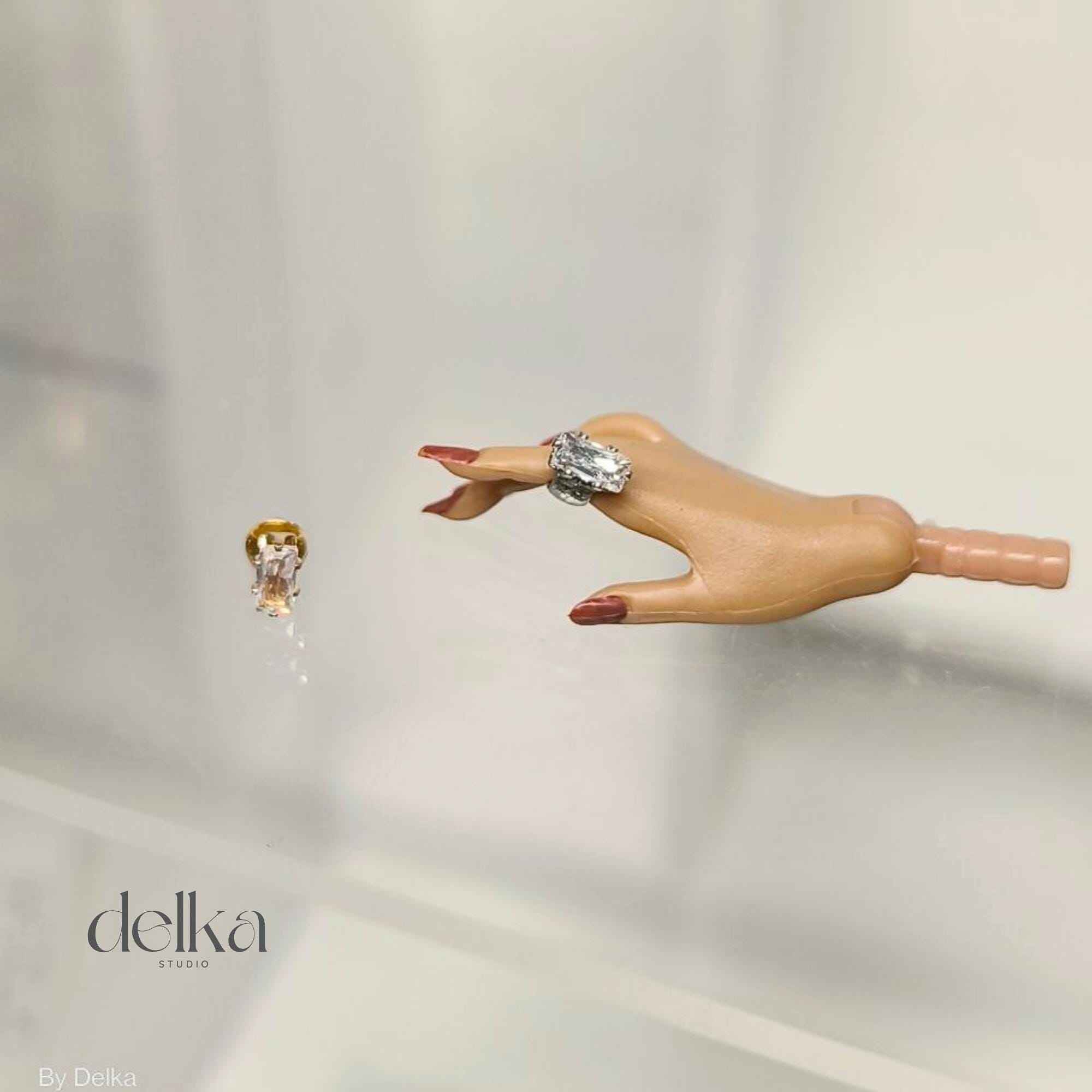 Rhinestone Rings for Fashion Royalty Dolls, 1:6 Scale, Pack of 2
