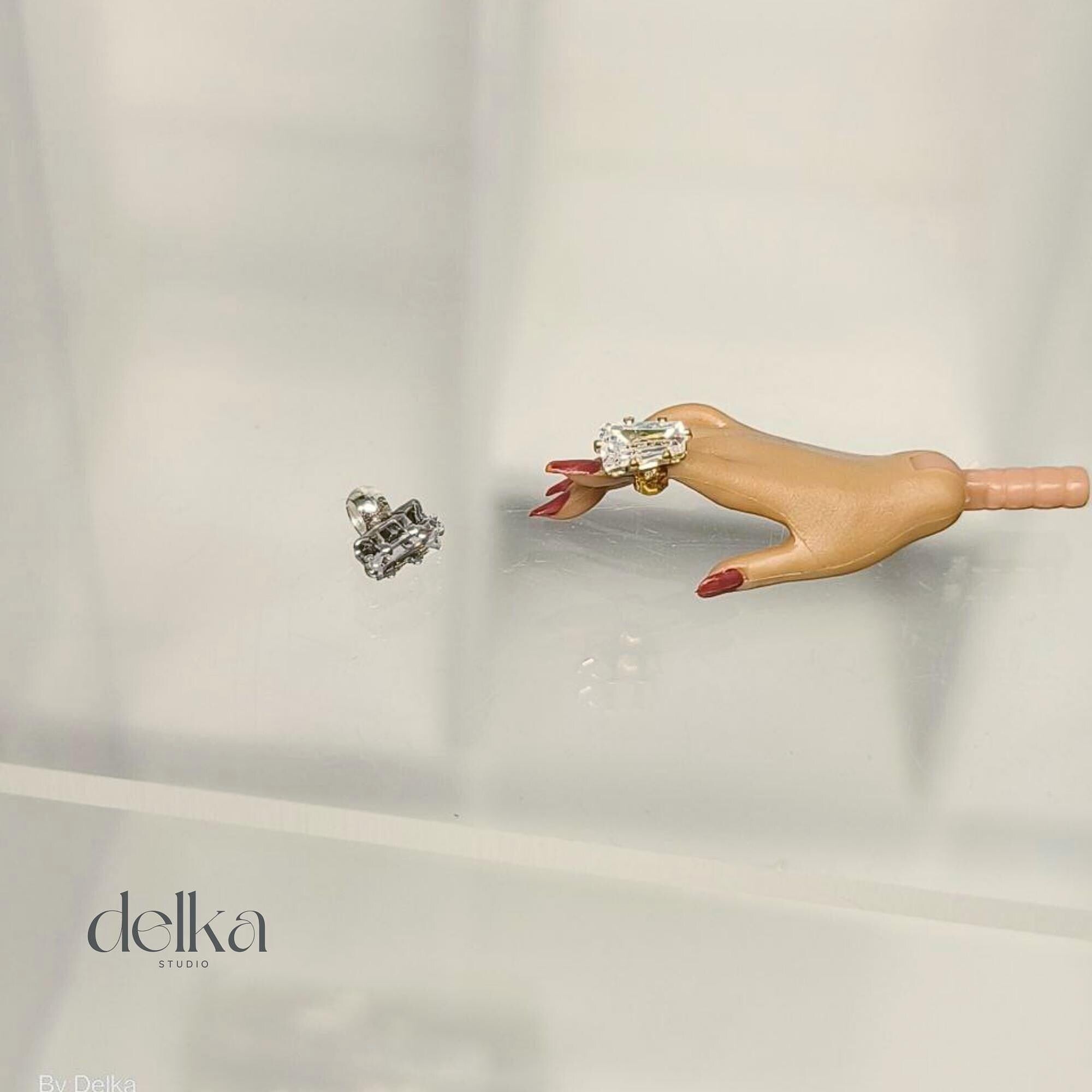 Rhinestone Rings for Fashion Royalty Dolls, 1:6 Scale, Pack of 2