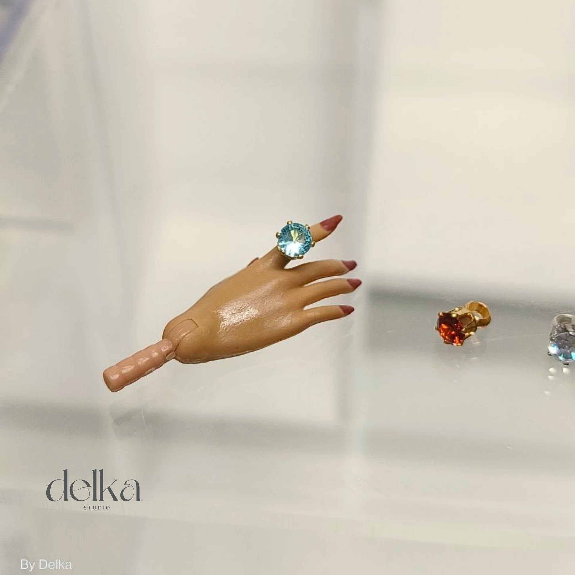 Miniature Gemstone Ring for Fashion Royalty Dolls, 1/6 Scale