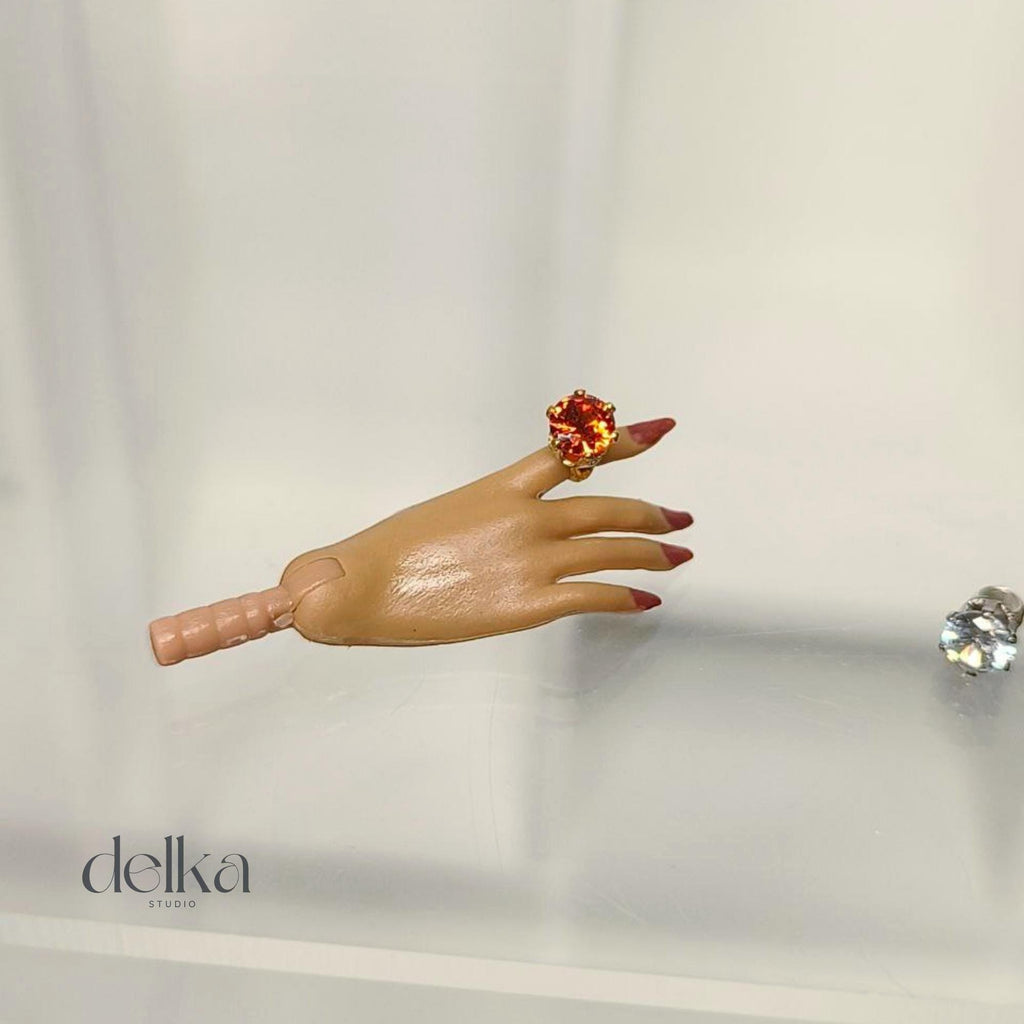 Miniature Gemstone Ring for Fashion Royalty Dolls, 1/6 Scale