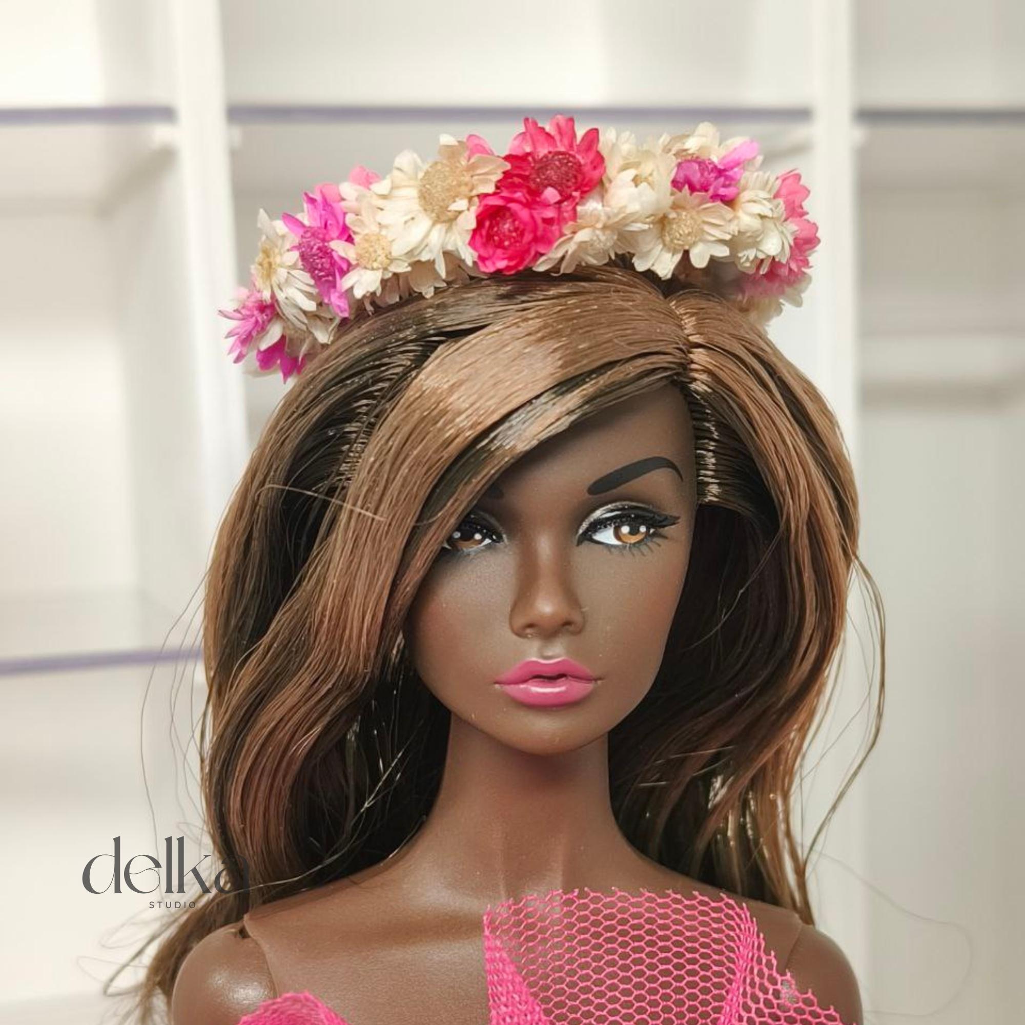12 inch Flower Crown for Fashion Royalty Dolls, 1:6 Scale Doll Garland