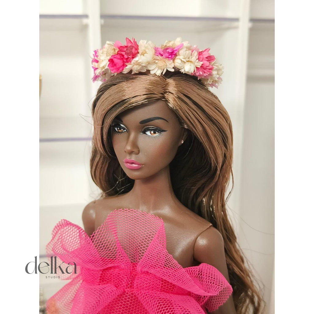 12 inch Flower Crown for Fashion Royalty Dolls, 1:6 Scale Doll Garland