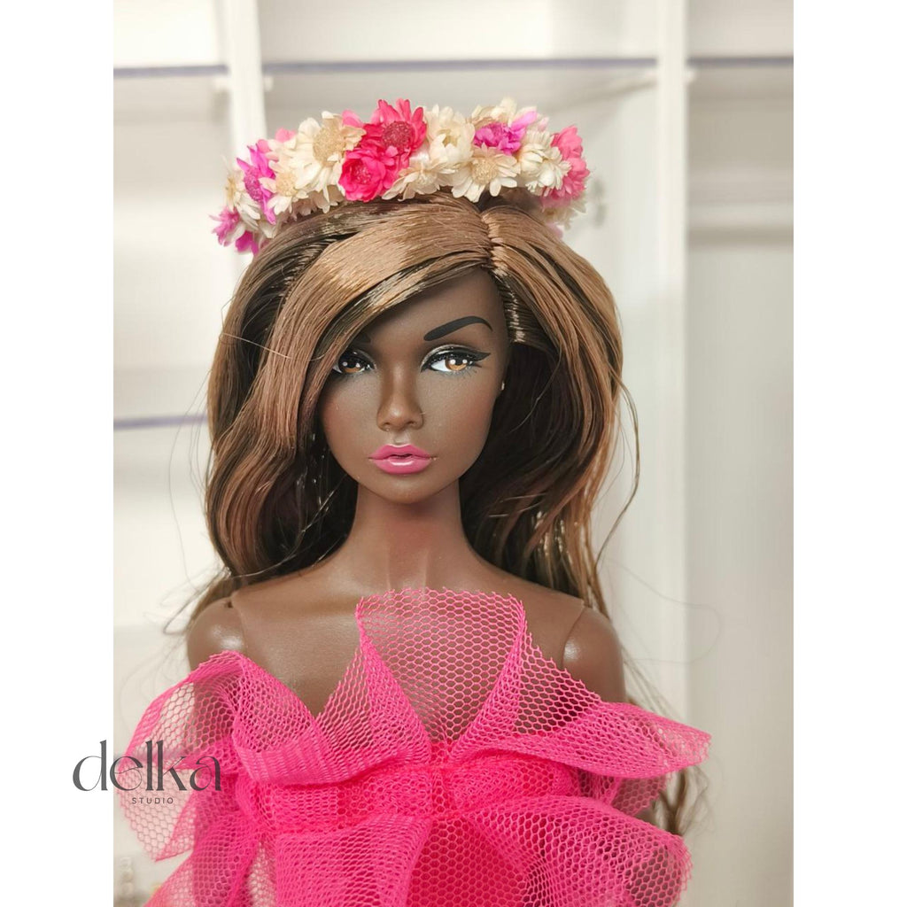 12 inch Flower Crown for Fashion Royalty Dolls, 1:6 Scale Doll Garland