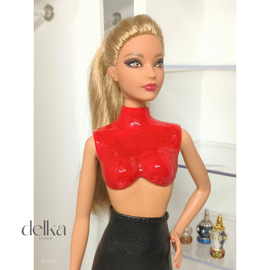 12 Inch Bodice for fashion dolls, Rigid Bra dolls, 1:6 scale doll Corset