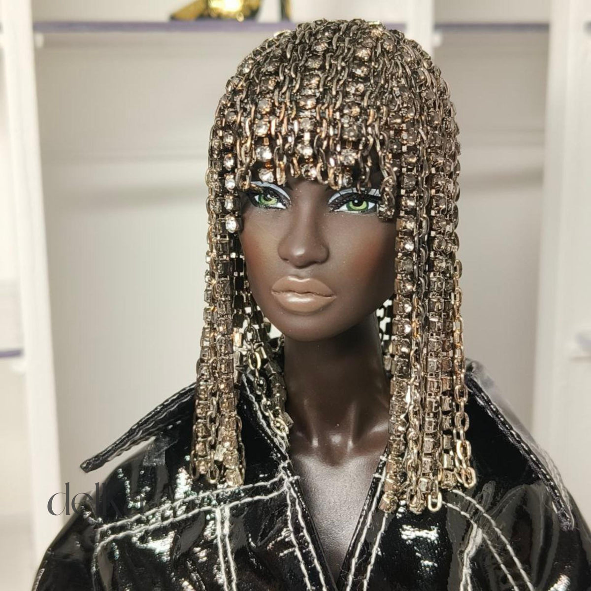 Metallic Chain Wig, 1/6 Scale, for Fashion Royalty Dolls