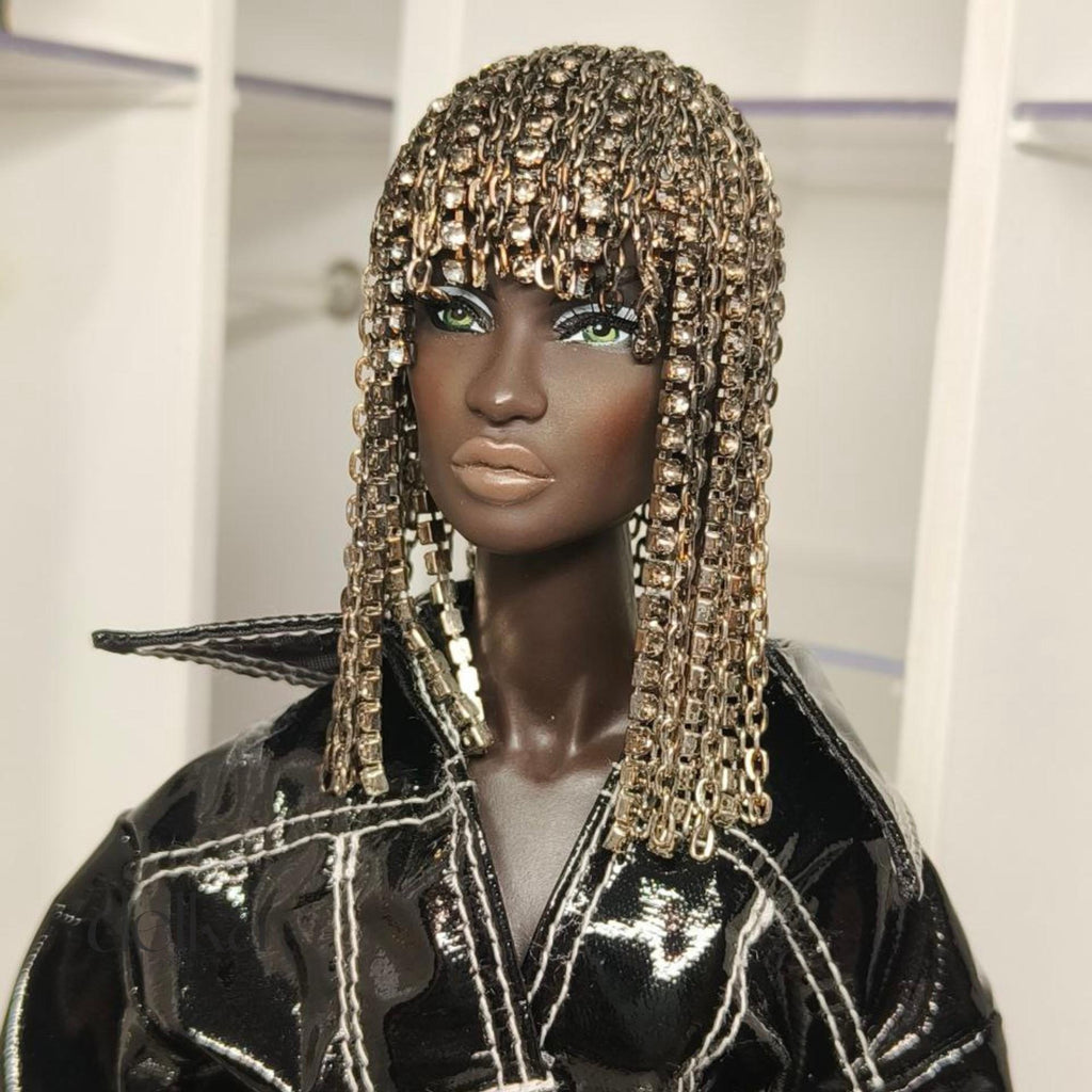 Metallic Chain Wig, 1/6 Scale, for Fashion Royalty Dolls