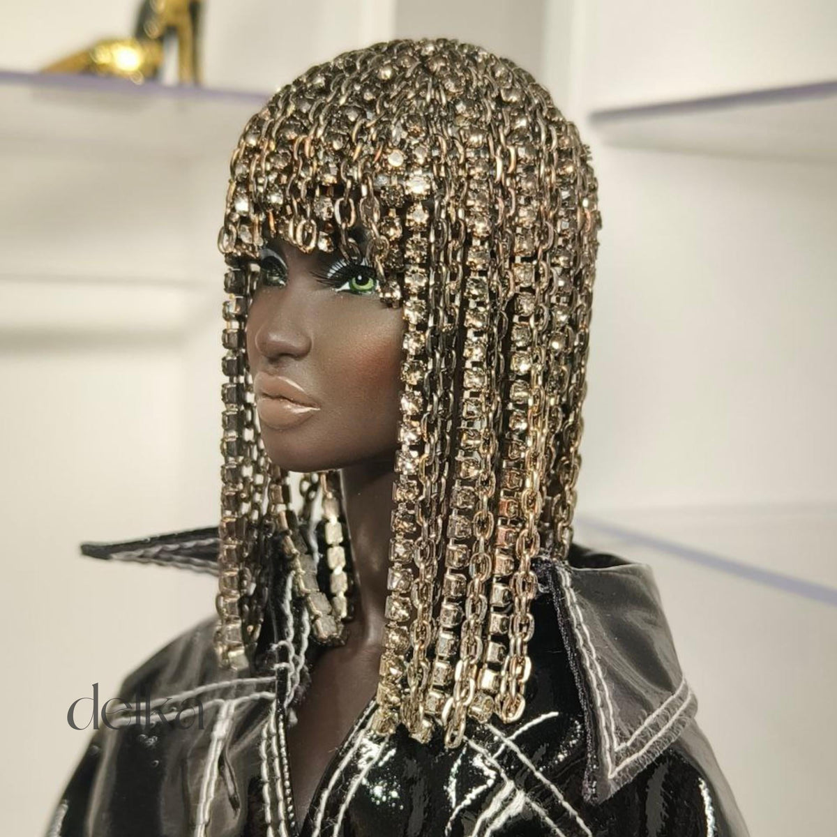 Metallic Chain Wig, 1/6 Scale, for Fashion Royalty Dolls