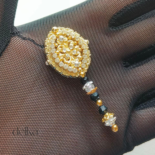 12-inch handmade miniature jeweled gold mirror for Fashion dolls