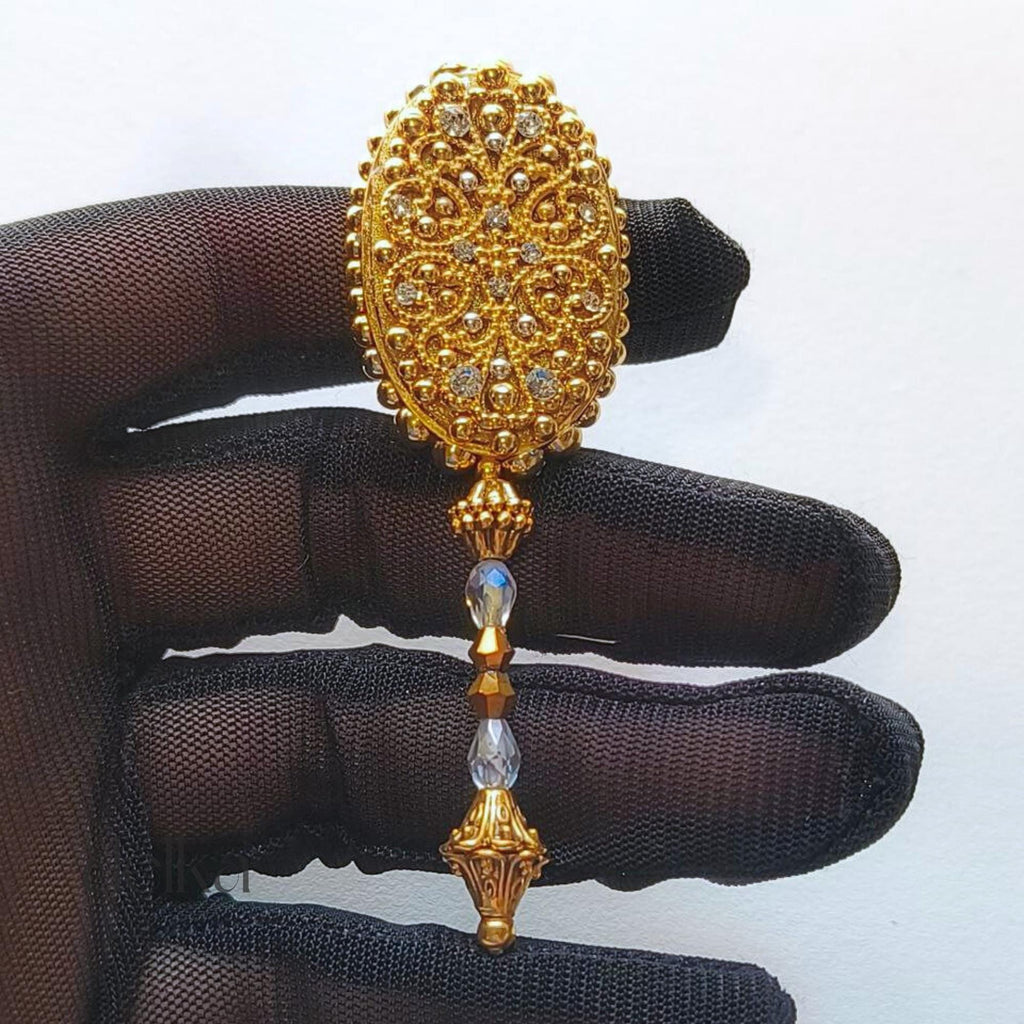 Handmade Gold Jewel Miniature Mirror for Dolls