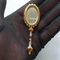 Handmade Gold Jewel Miniature Mirror for Dolls