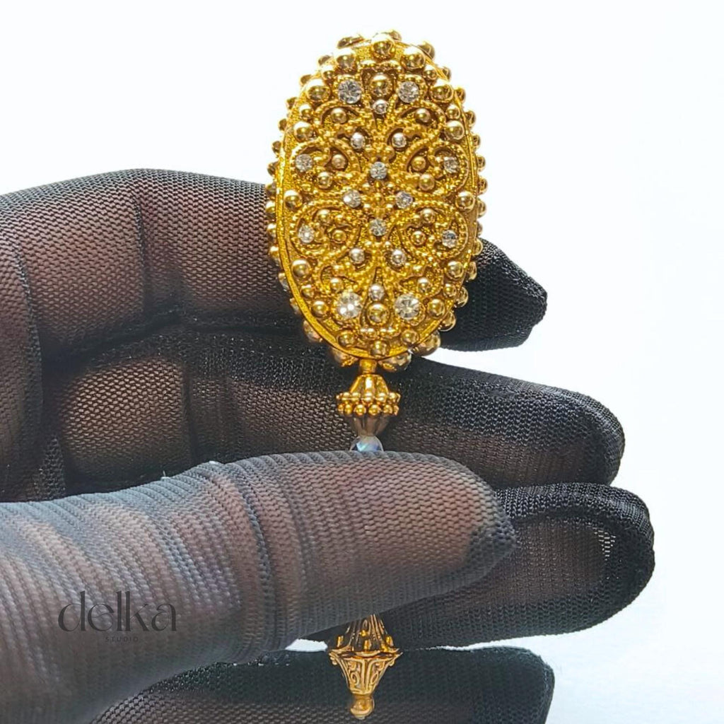 Handmade Gold Jewel Miniature Mirror for Dolls