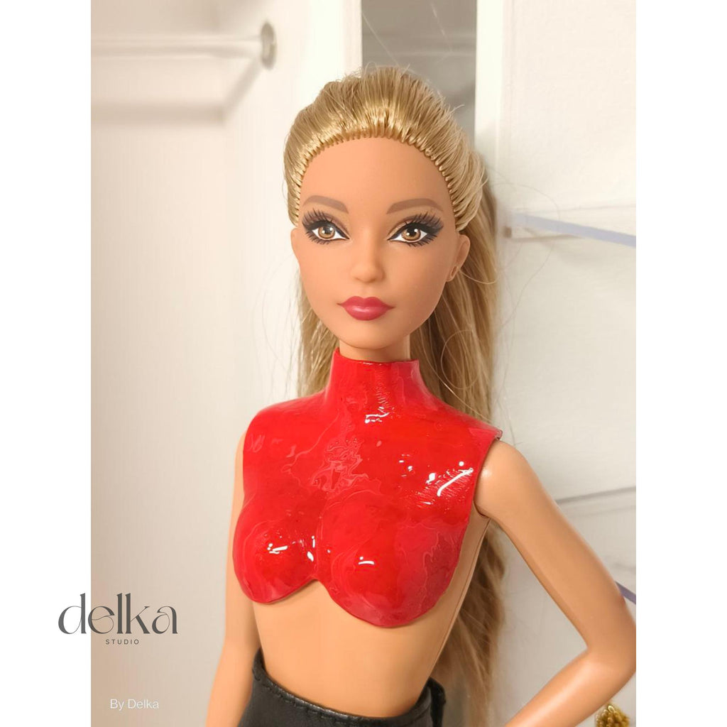 12 Inch Bodice for fashion dolls, Rigid Bra dolls, 1:6 scale doll Corset