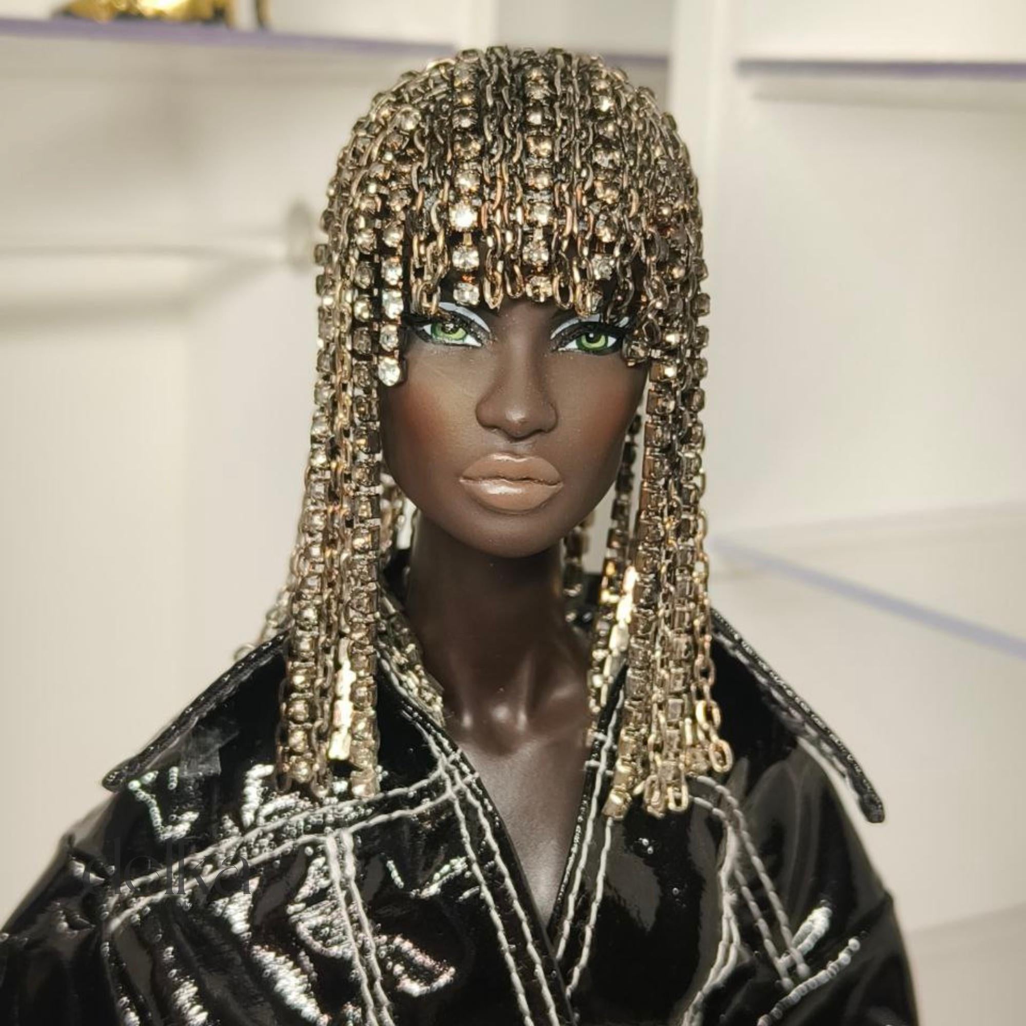Metallic Chain Wig, 1/6 Scale, for Fashion Royalty Dolls