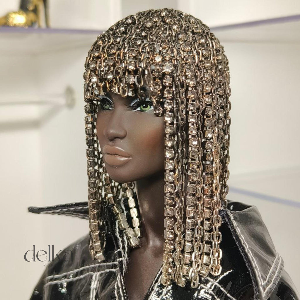 Metallic Chain Wig, 1/6 Scale, for Fashion Royalty Dolls