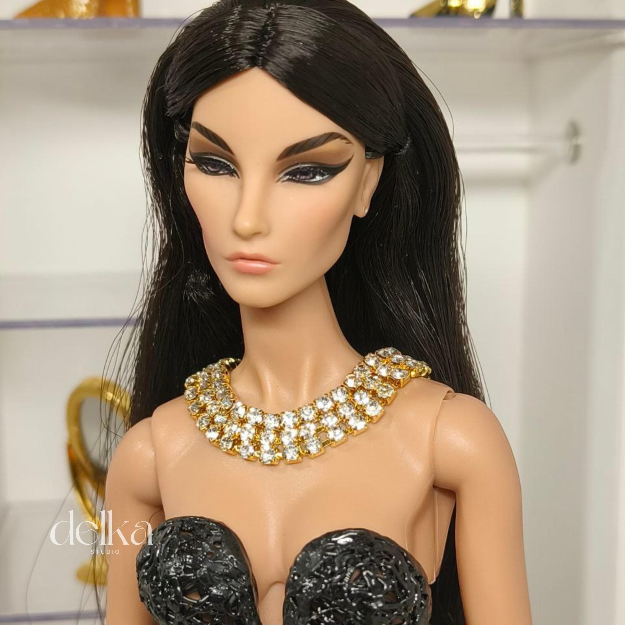 12 inch Glitter Rhinestone Choker for fashion dolls, 1:6 Scale Doll Necklace