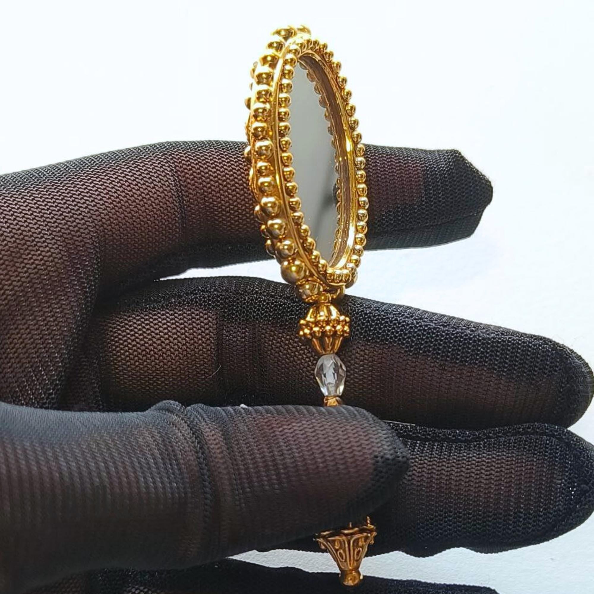 Handmade Gold Jewel Miniature Mirror for Dolls