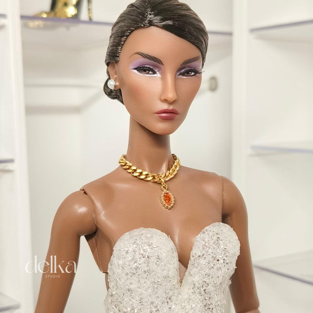 Fashion Doll Rhinestone Necklace, 12-inch Doll Jewelry