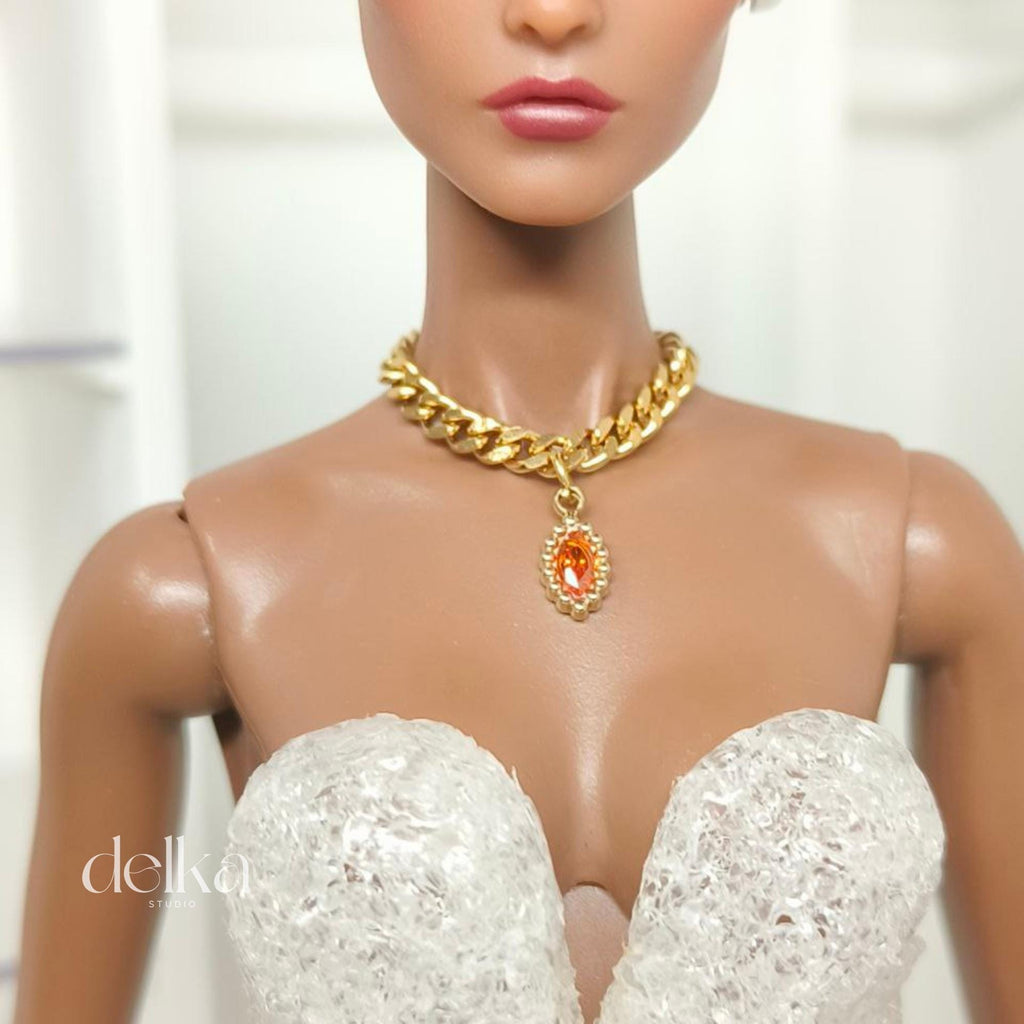 Fashion Doll Rhinestone Necklace, 12-inch Doll Jewelry