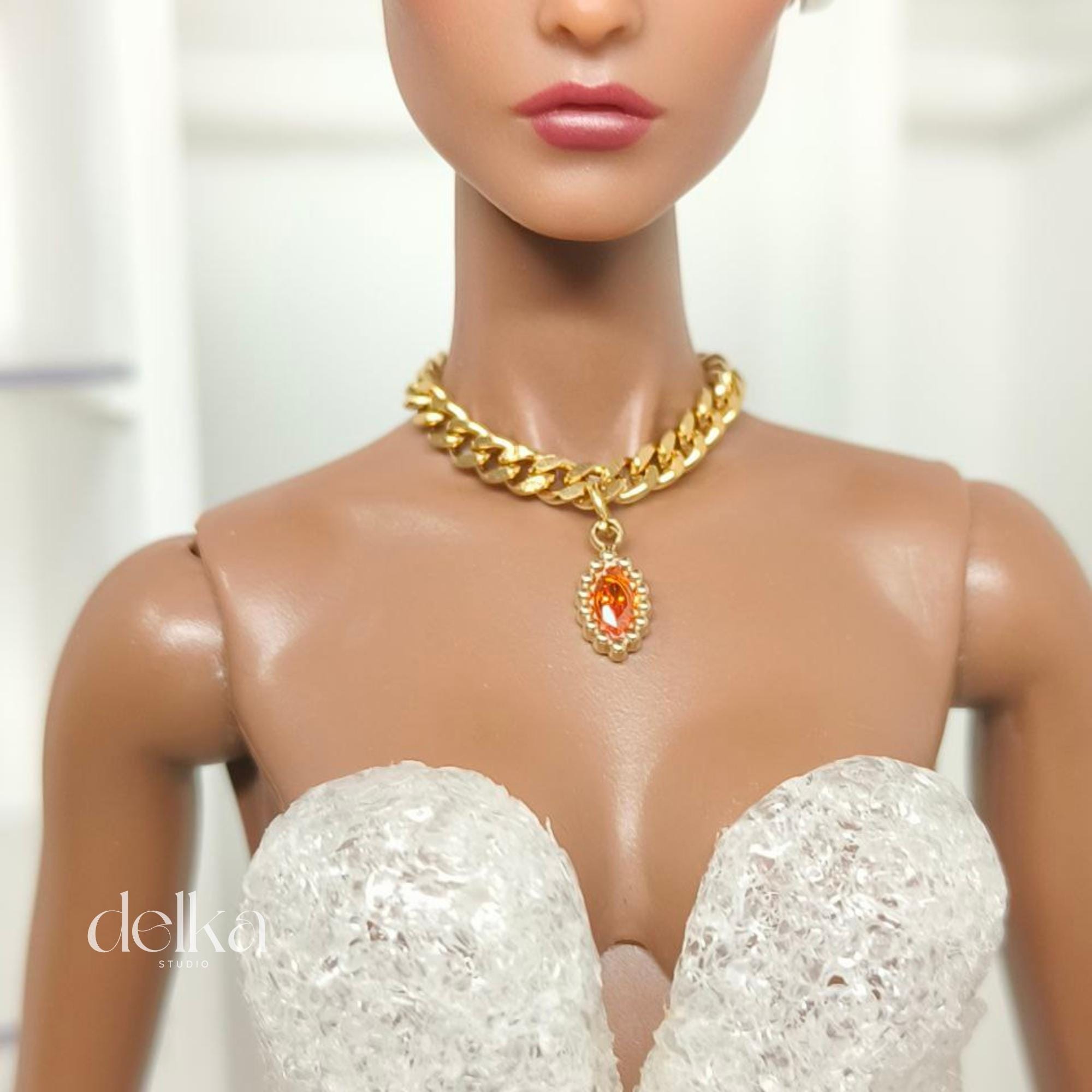 Fashion Doll Rhinestone Necklace, 12-inch Doll Jewelry