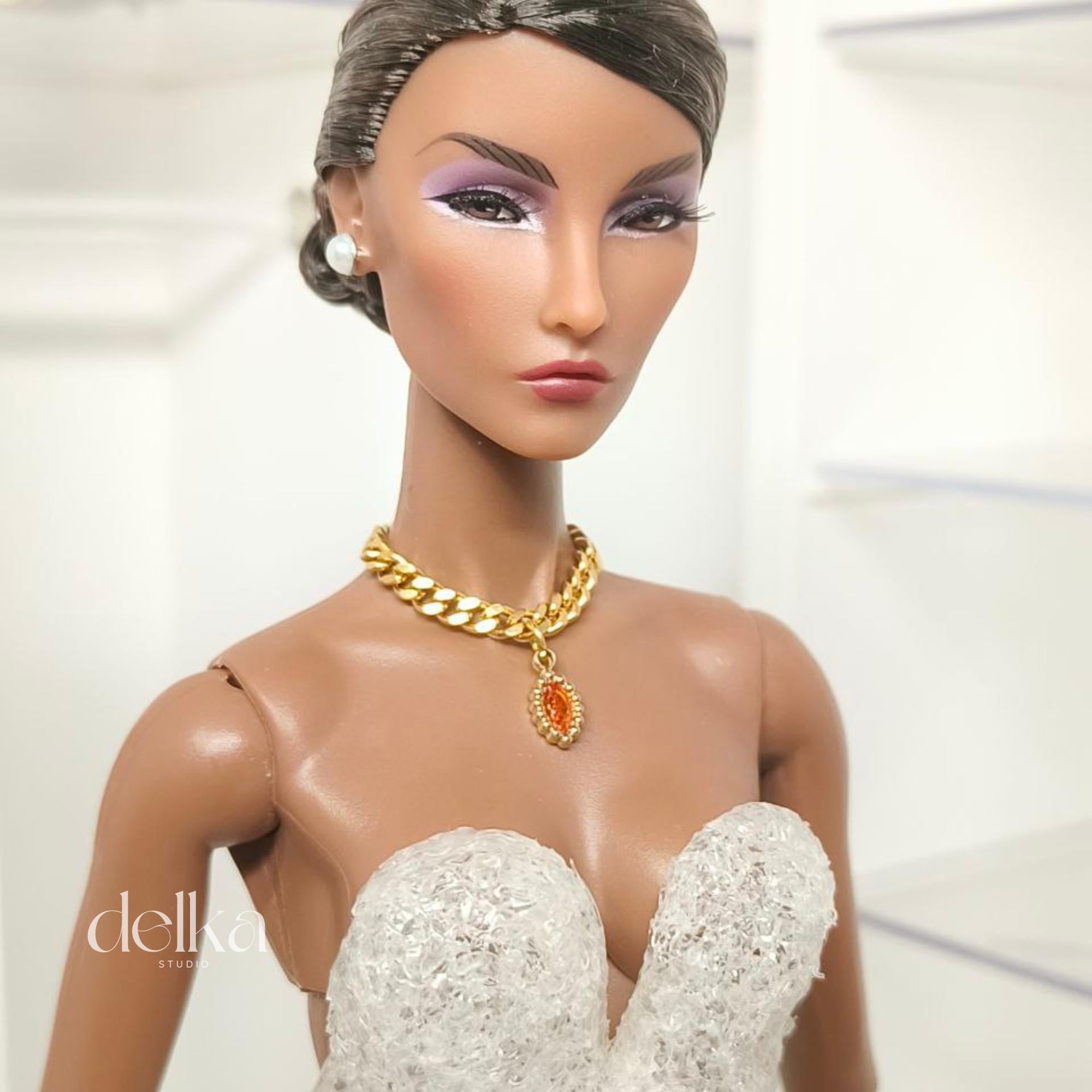 Fashion Doll Rhinestone Necklace, 12-inch Doll Jewelry