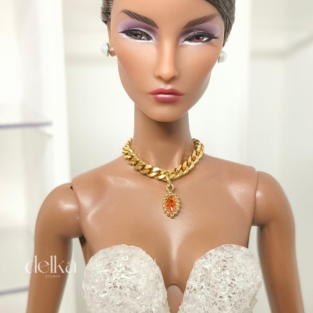 Fashion Doll Rhinestone Necklace, 12-inch Doll Jewelry