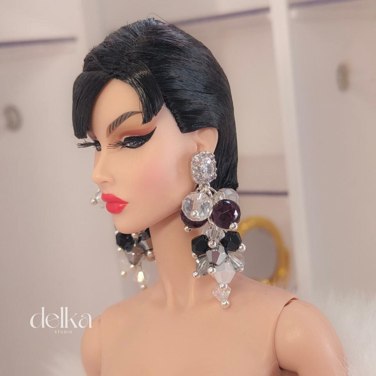 12 inch Jewel Earrings for Fashion Royalty Doll, 1/6 Scale Jewelry for dolls