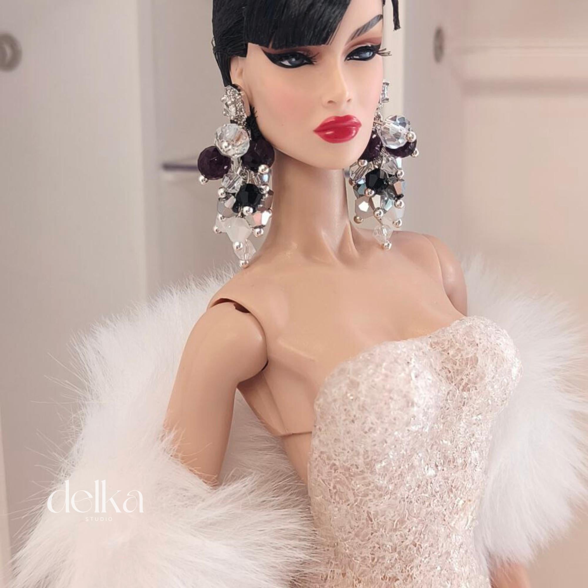 12 inch Jewel Earrings for Fashion Royalty Doll, 1/6 Scale Jewelry for dolls