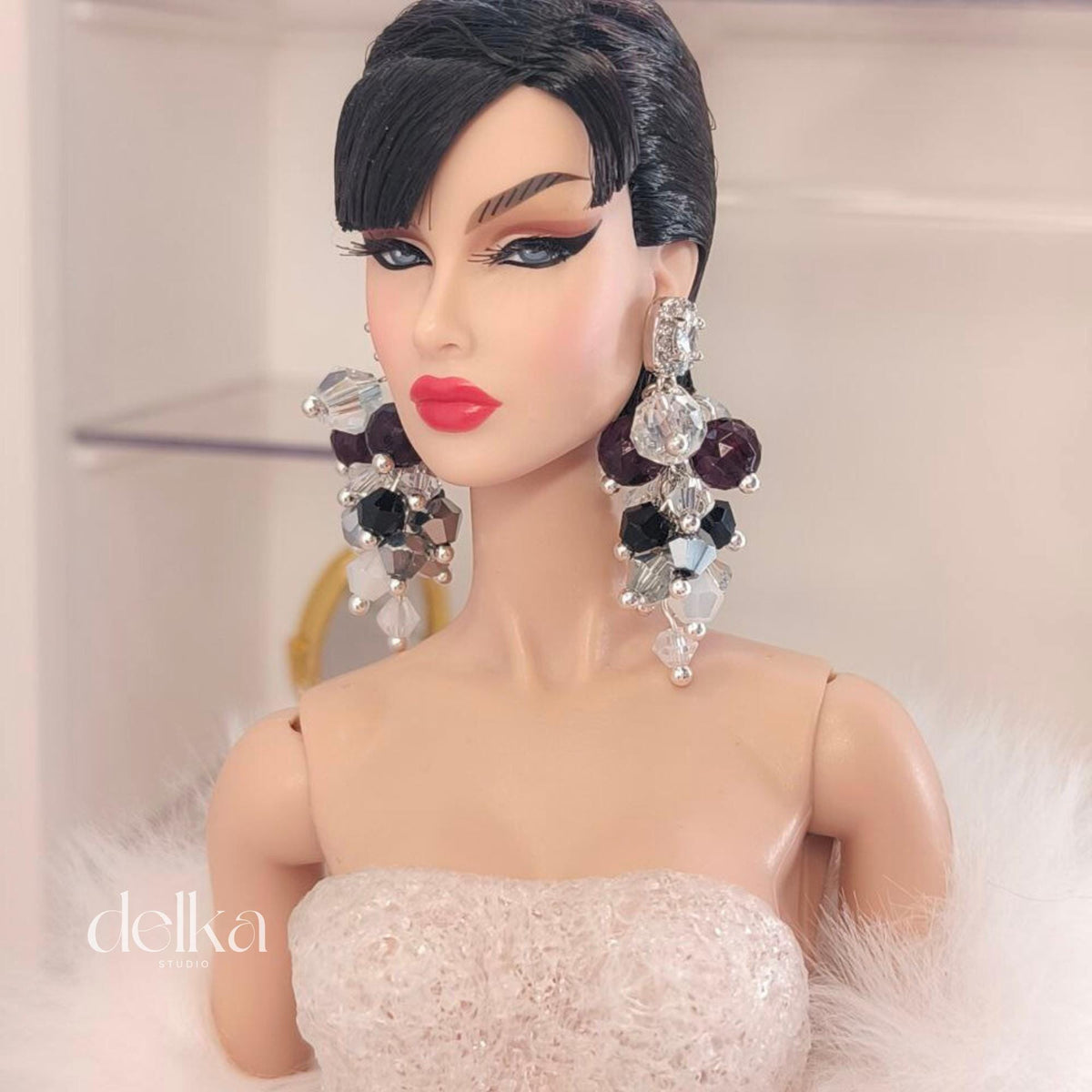 12 inch Jewel Earrings for Fashion Royalty Doll, 1/6 Scale Jewelry for dolls