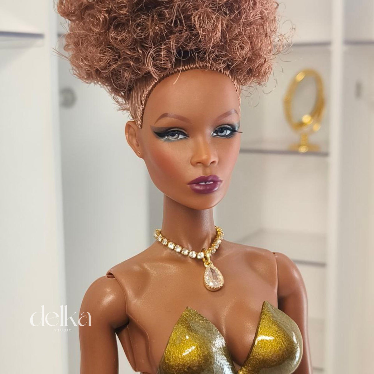 12 inch rhinestone Jeweled Choker for fashion dolls, 1:6 scale necklace for dolls