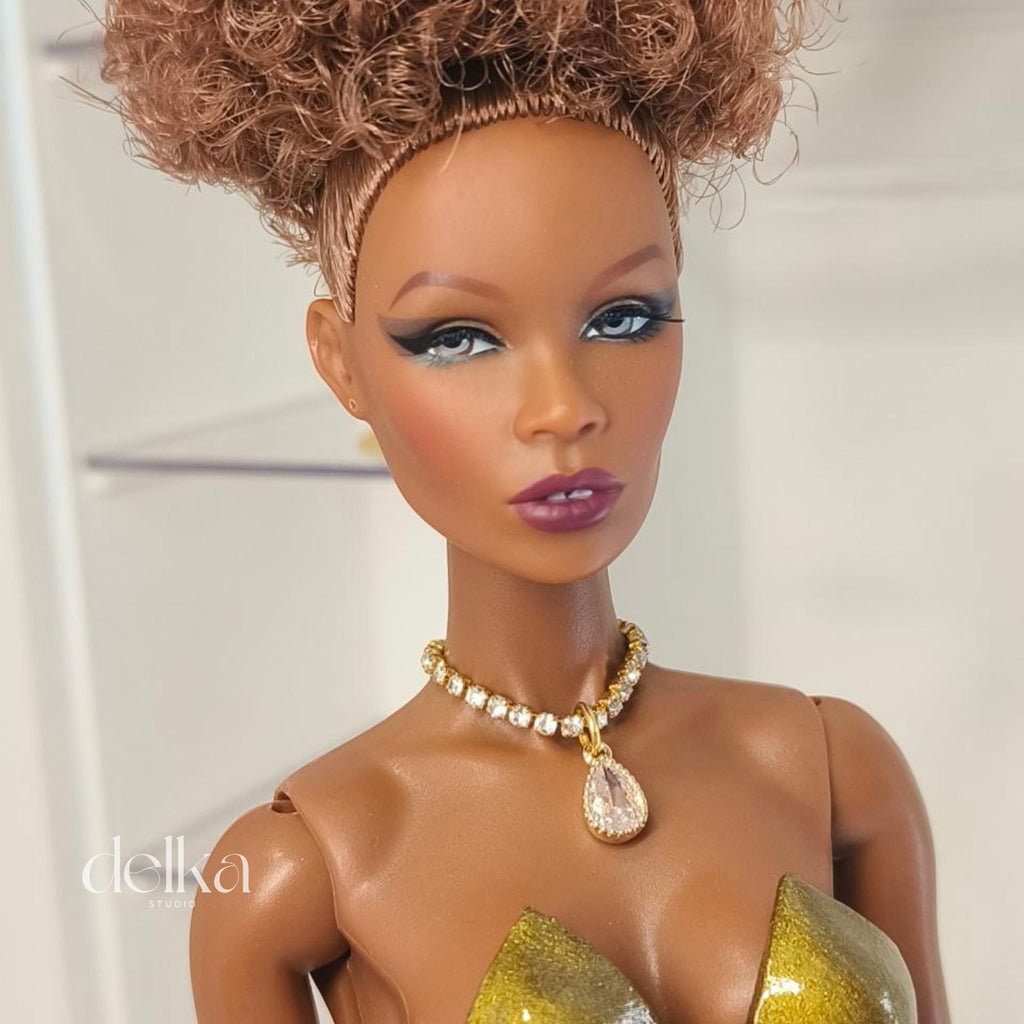12 inch rhinestone Jeweled Choker for fashion dolls, 1:6 scale necklace for dolls