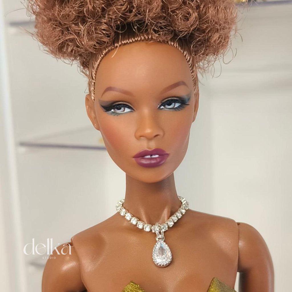 12 inch rhinestone Jeweled Choker for fashion dolls, 1:6 scale necklace for dolls