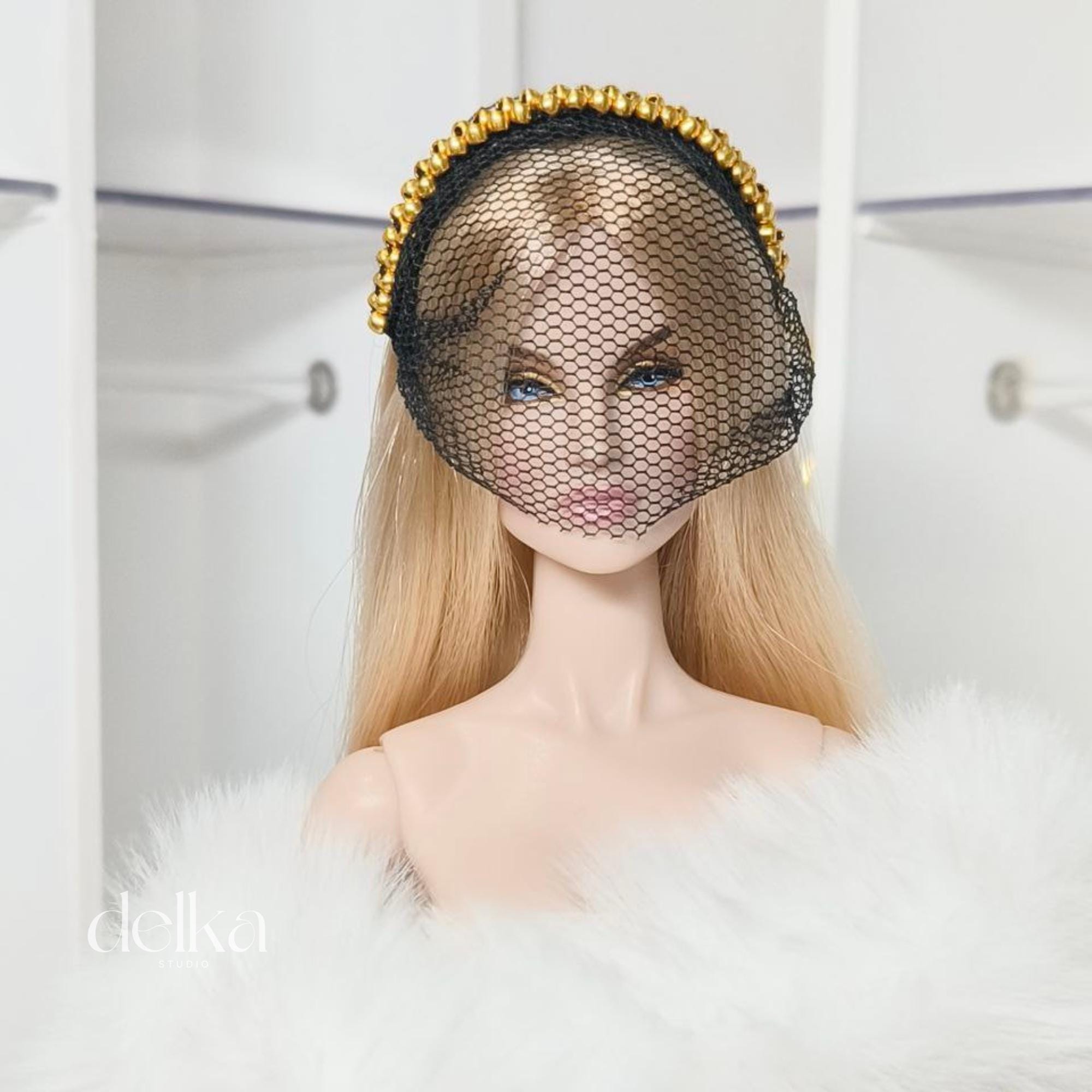 12 inch vintage Doll Headpiece for Fashion Royalty, 1:6 Scale headband for dolls
