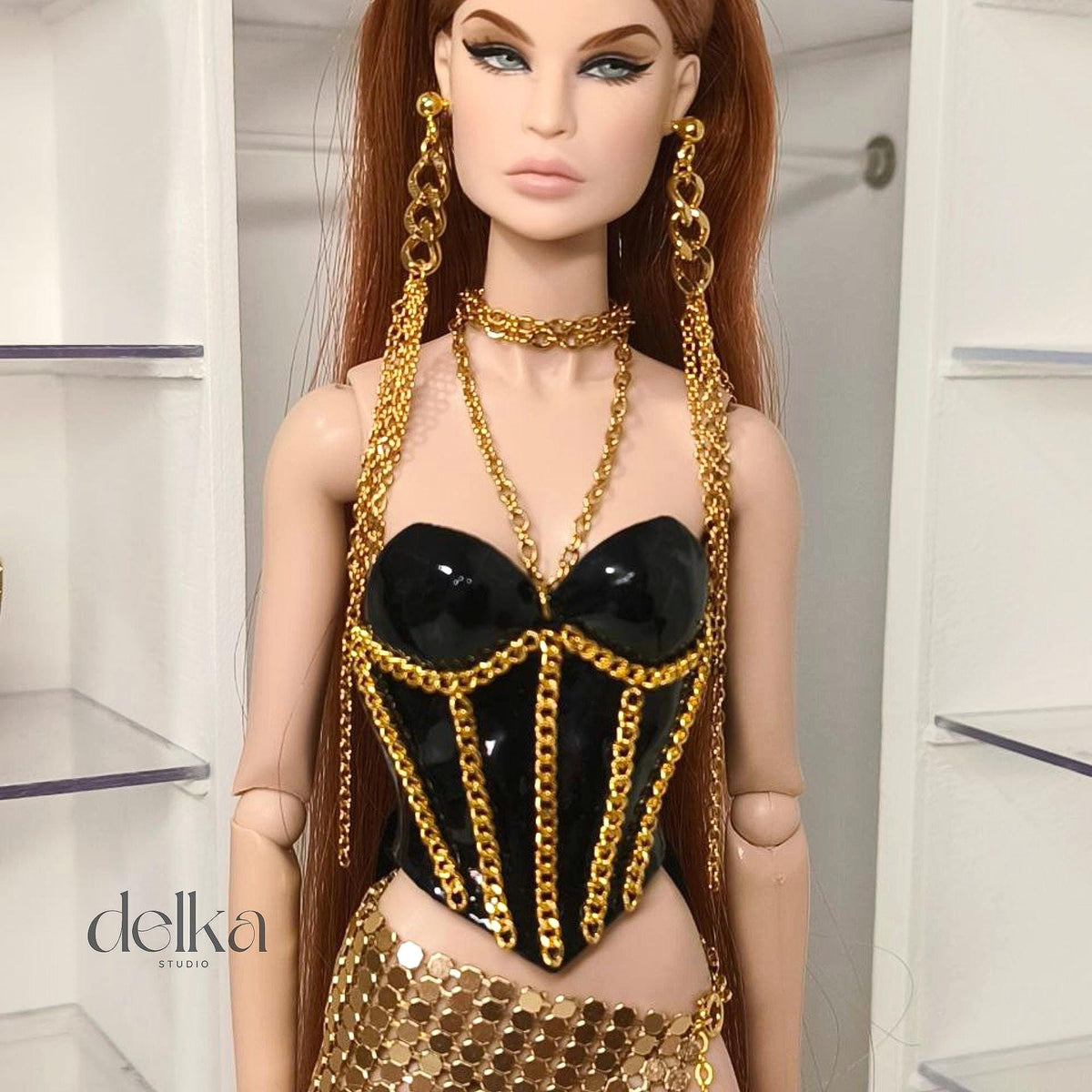 12 inch chain Bodice for Fashion Royalty, 1:6 Scale Fashion Doll armor