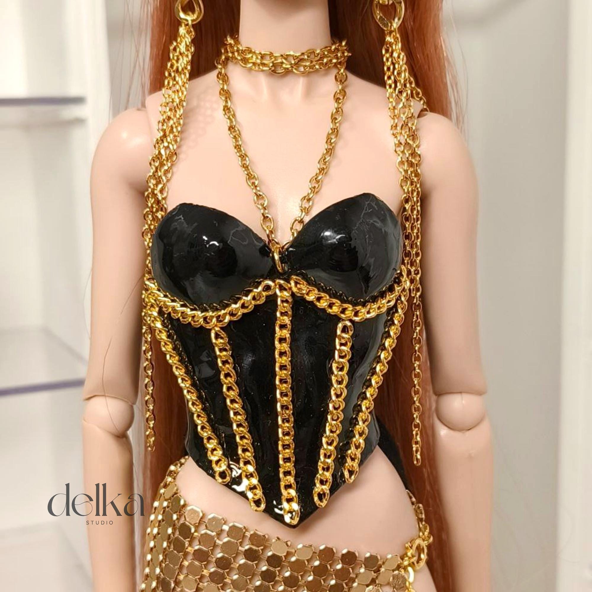12 inch chain Bodice for Fashion Royalty, 1:6 Scale Fashion Doll armor