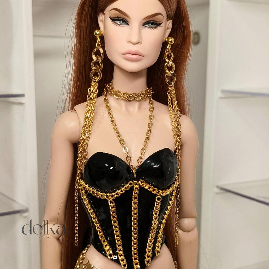 12 inch chain Bodice for Fashion Royalty, 1:6 Scale Fashion Doll armor