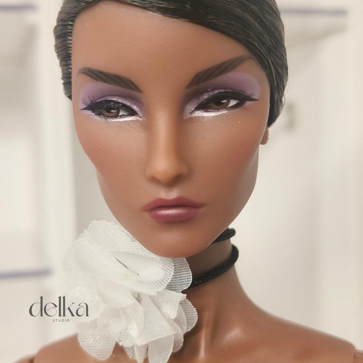 12 inch white flower choker, necklace for 1:6 scale fashion dolls