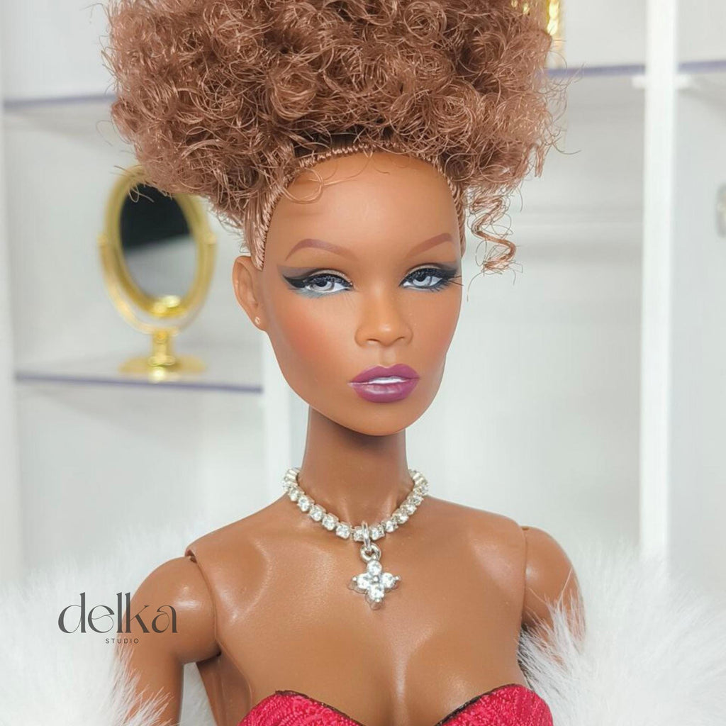 12 inch rhinestone Jeweled Choker for fashion dolls, 1:6 scale necklace for dolls