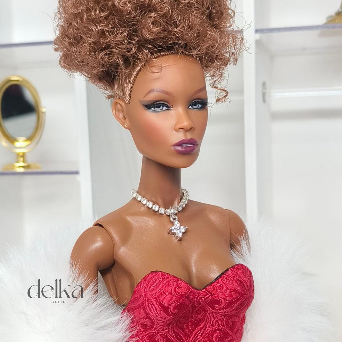 12 inch rhinestone Jeweled Choker for fashion dolls, 1:6 scale necklace for dolls