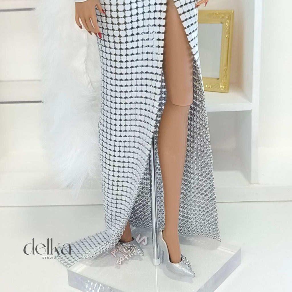 Metal Mesh Gown, 12-inch Fashion Doll Dress