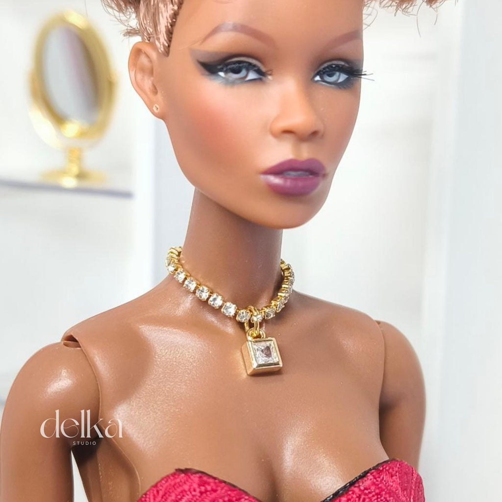 12 inch rhinestone choker for fashion dolls