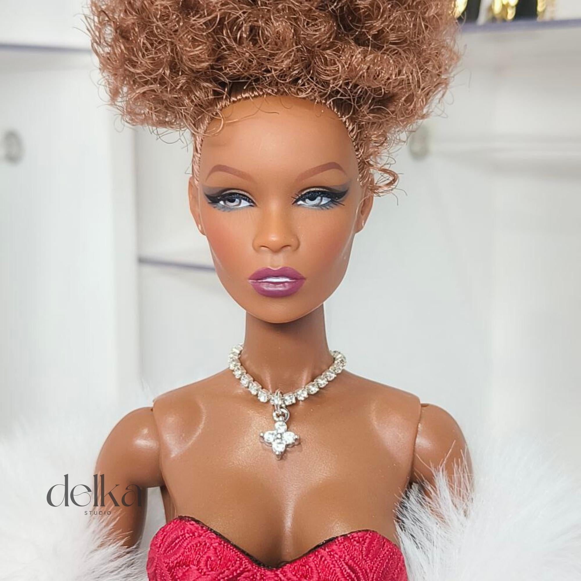 12 inch rhinestone Jeweled Choker for fashion dolls, 1:6 scale necklace for dolls