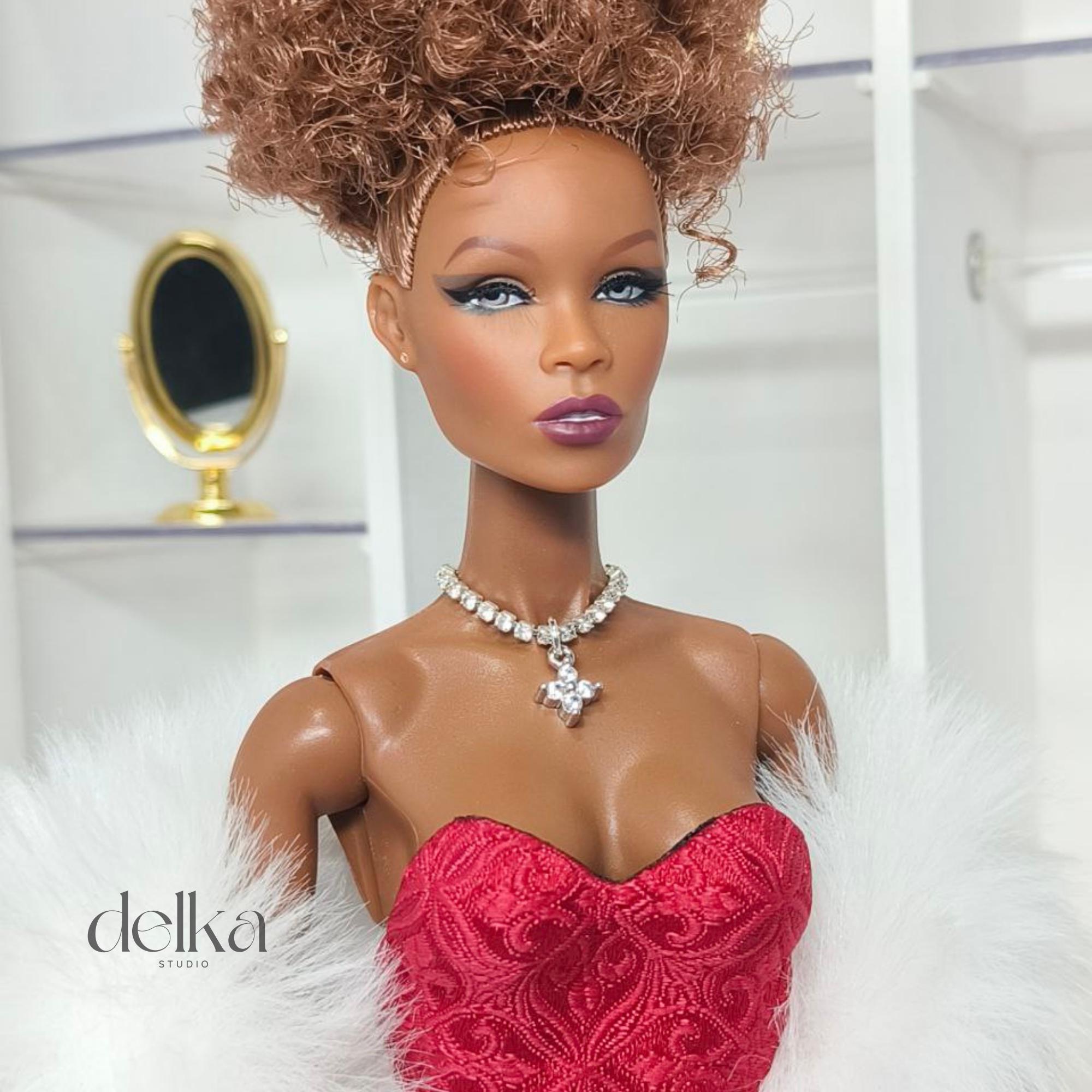 12 inch rhinestone Jeweled Choker for fashion dolls, 1:6 scale necklace for dolls