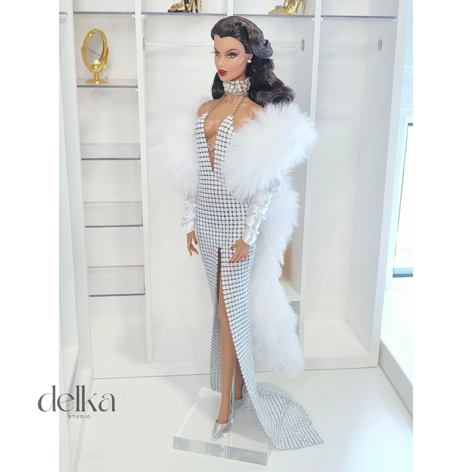 Metal Mesh Gown, 12-inch Fashion Doll Dress
