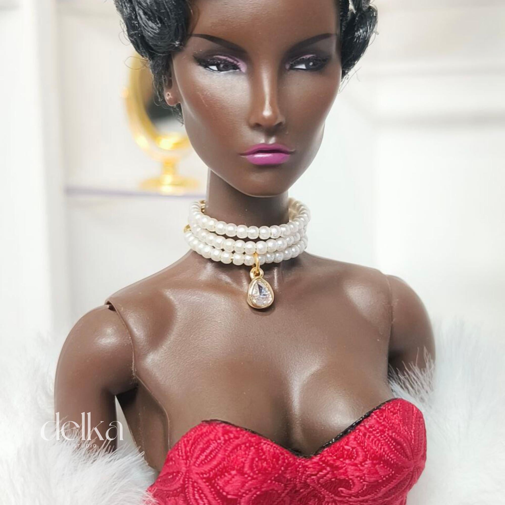 Pearl Choker, 1/6 Scale Necklace, Fashion Doll Accessory