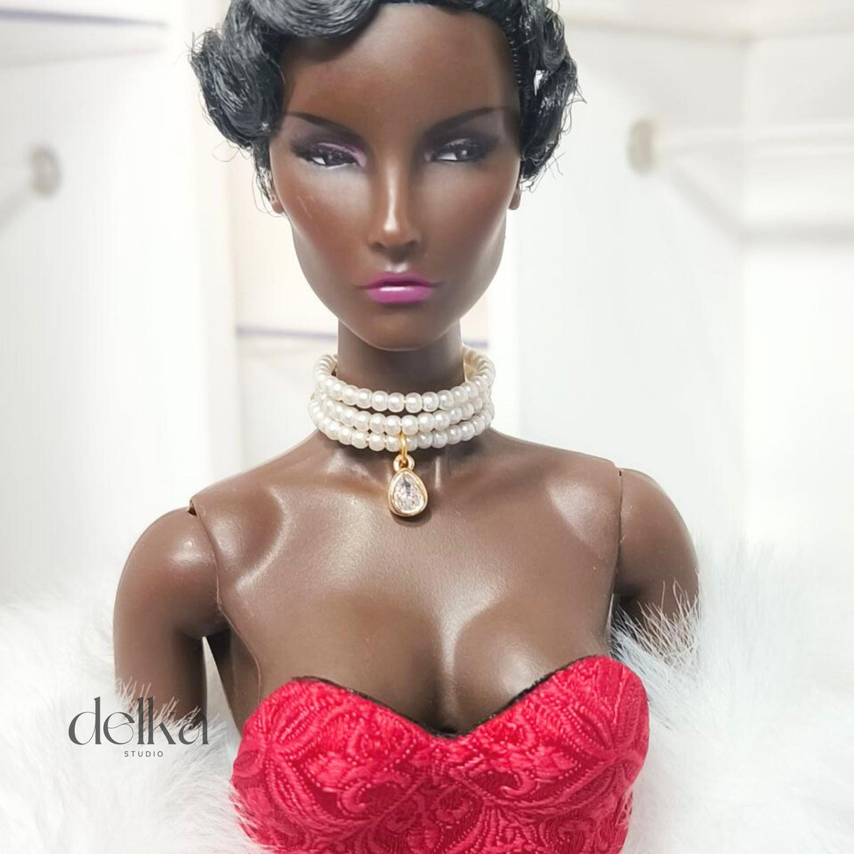 Pearl Choker, 1/6 Scale Necklace, Fashion Doll Accessory