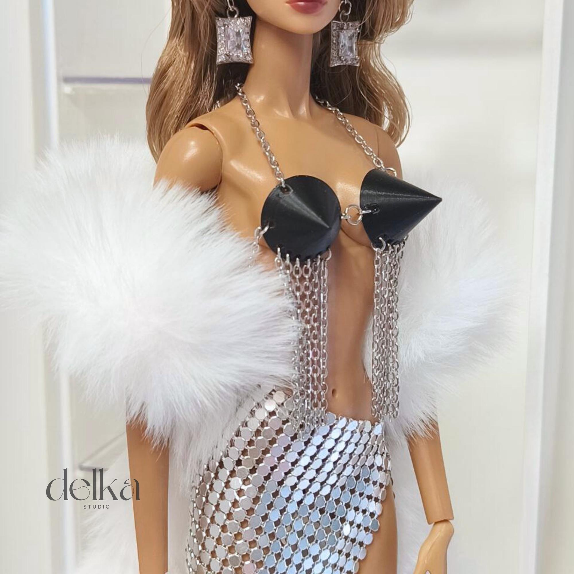80s Style Cone Bra for 12 inch Fashion Dolls, Gift for Collectors